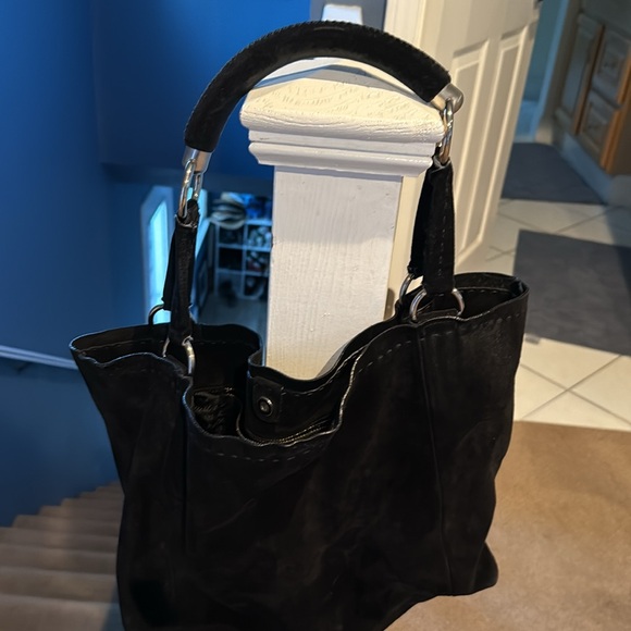 Prada Black Suede Tote Bag - Picture 7 of 10